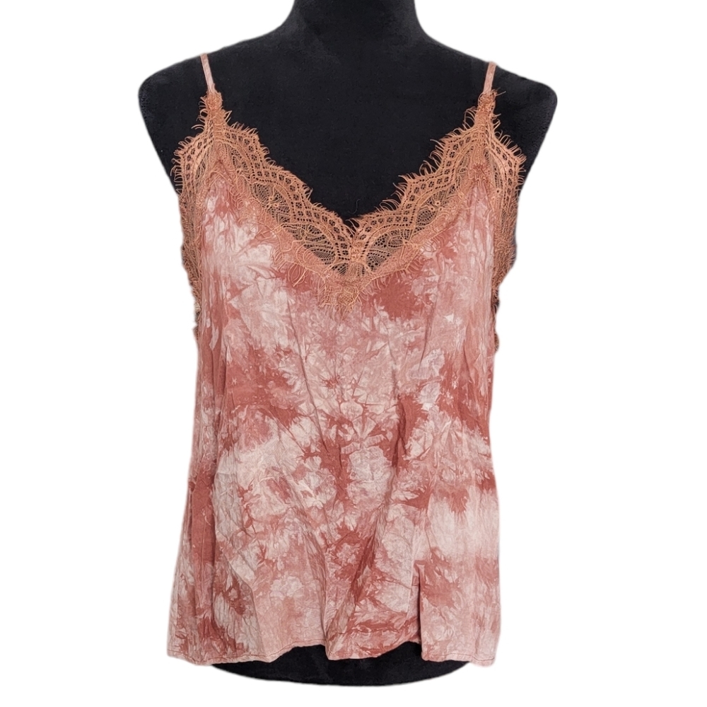 Vici Swing Into Spring Brown Tie Dye Lace Cami Size Medium - Picture 2 of 7